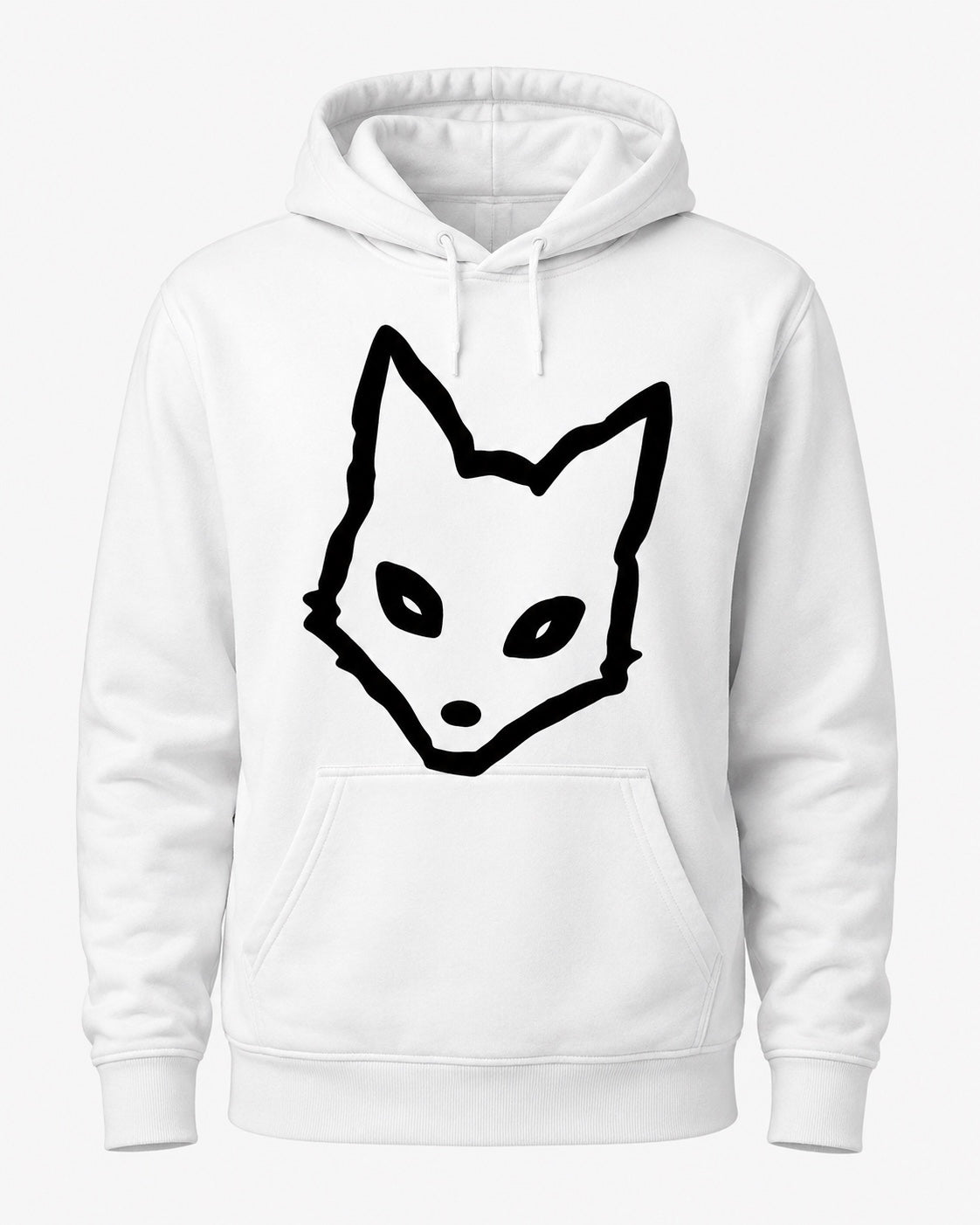 The Fox Hoodie blanco con logo negro